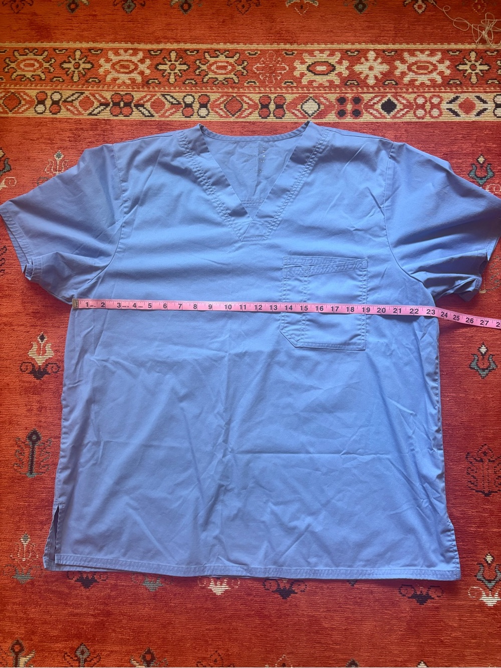 Men's Cherokee Light Blue V-Neck Medical Scrub Top - size Large